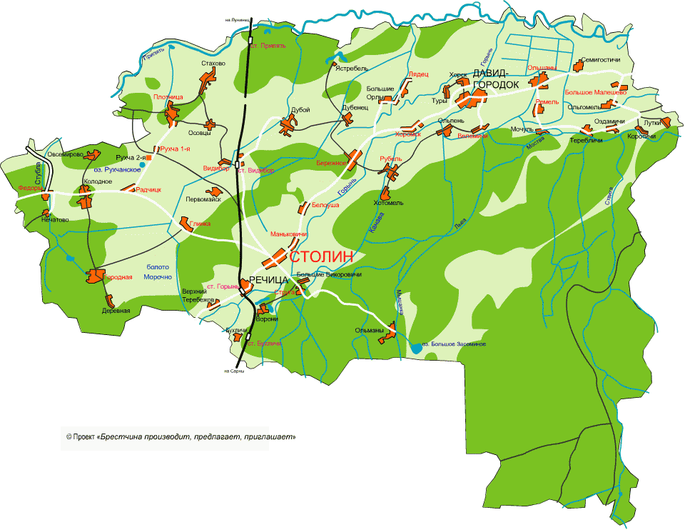 карта Столинского района